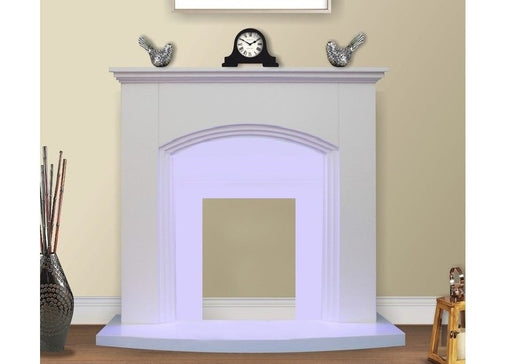 Modern White Inset Electric Fire Surround- No Fire