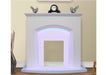 White Flat Wall 2KW Electric Fire Surround Set with LED Light- NO FIRE