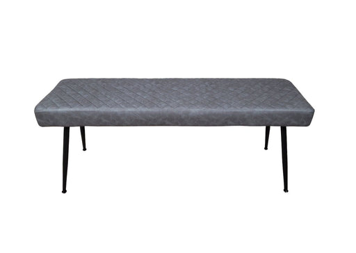 Grey leather dining bench deals