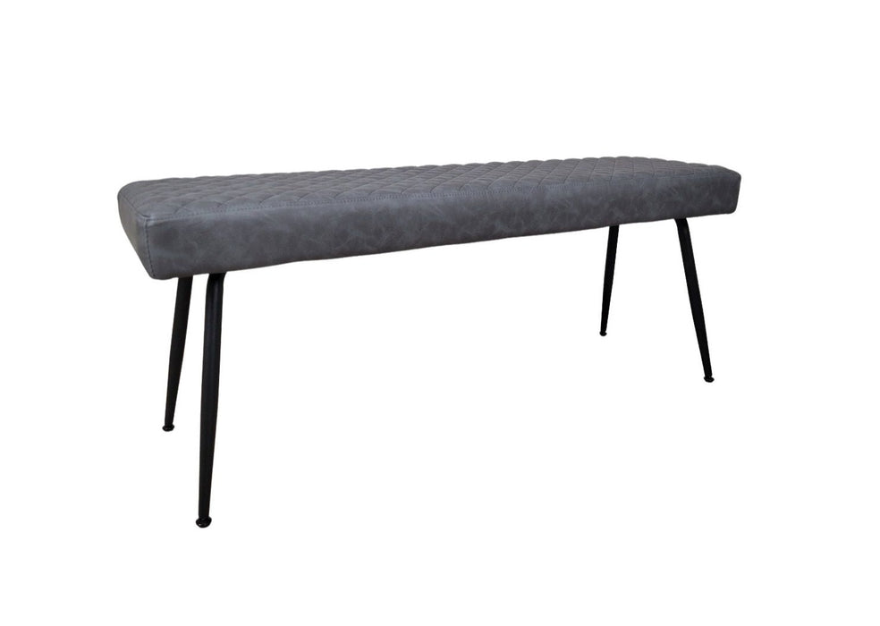 Modern Grey PU Leather Industrial style Kitchen Dining Bench