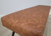 Modern Tan Brown PU Leather Industrial style Kitchen Dining Bench