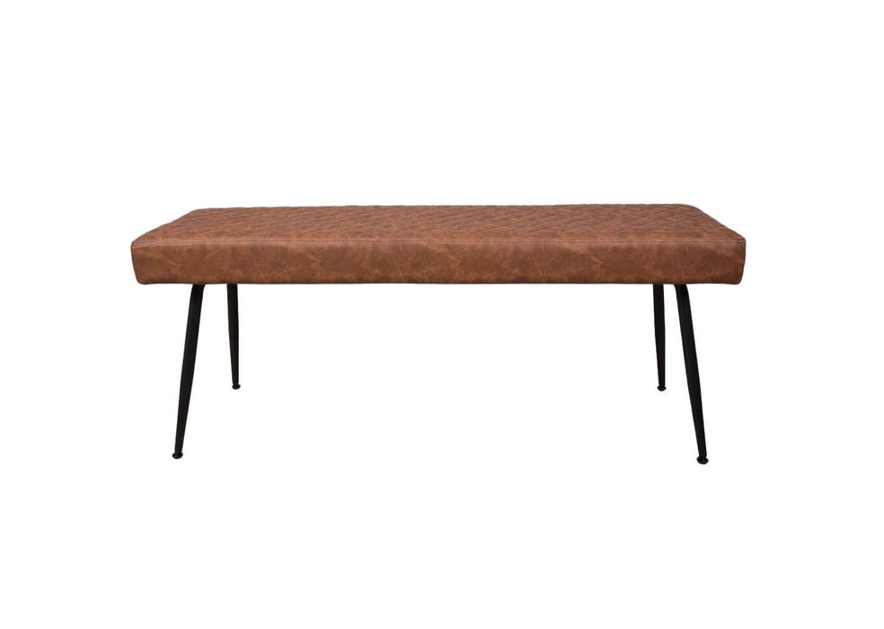 Modern Tan Brown PU Leather Industrial style Kitchen Dining Bench
