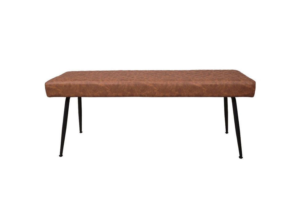 Modern Tan Brown PU Leather Industrial style Kitchen Dining Bench