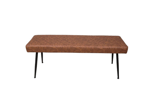 Modern Tan Brown PU Leather Industrial style Kitchen Dining Bench