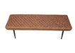 Modern Tan Brown PU Leather Industrial style Kitchen Dining Bench