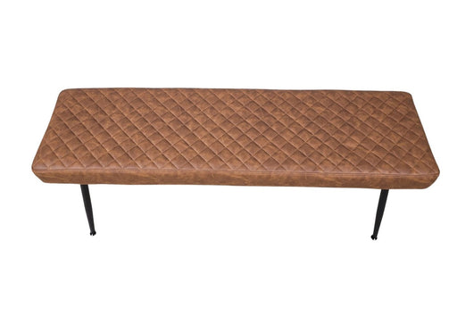 Modern Tan Brown PU Leather Industrial style Kitchen Dining Bench
