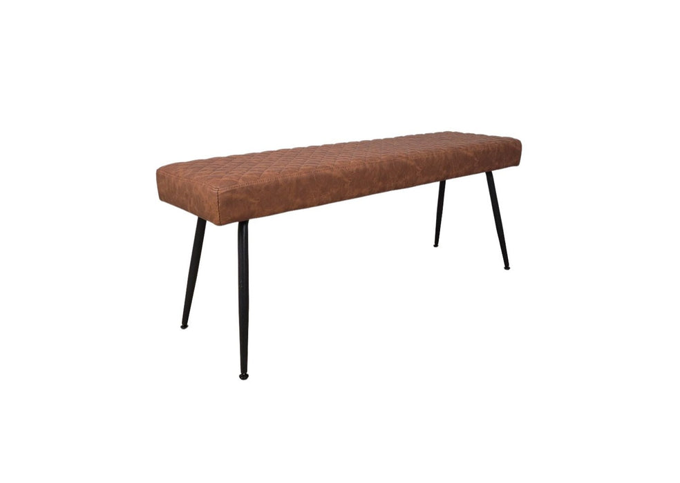 Modern Tan Brown PU Leather Industrial style Kitchen Dining Bench