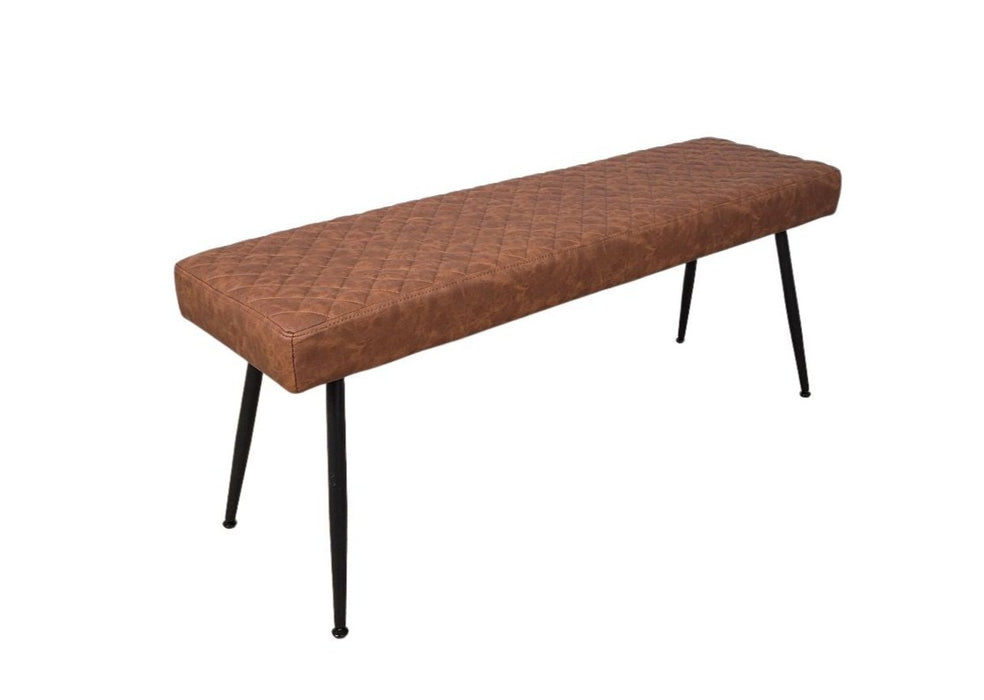 Modern Tan Brown PU Leather Industrial style Kitchen Dining Bench