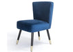 Modern 'Manon' Dining Room Occasional Kitchen Navy Blue Velvet Chairs