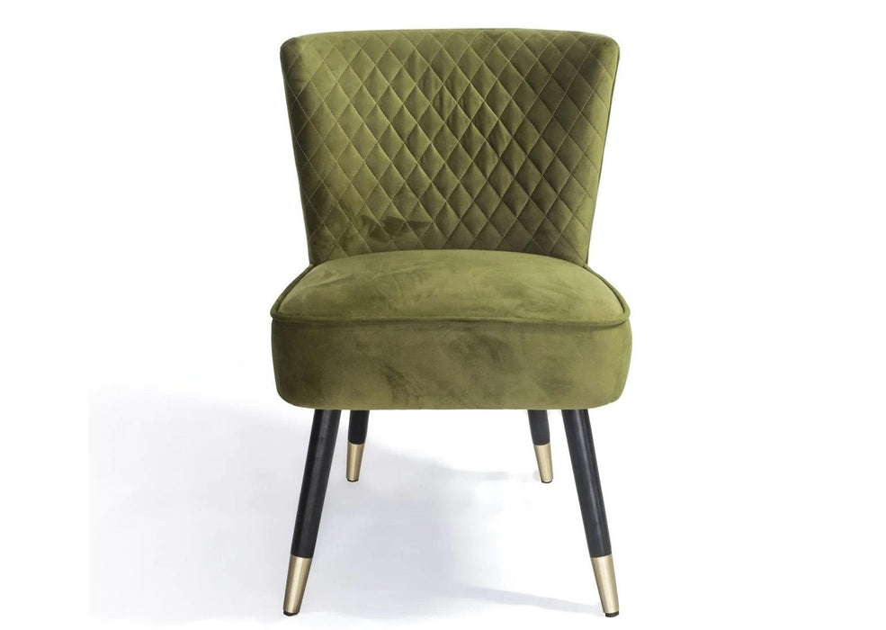 Modern 'Manon' Dining Room Occasional Kitchen Vintage Green Velvet Chairs