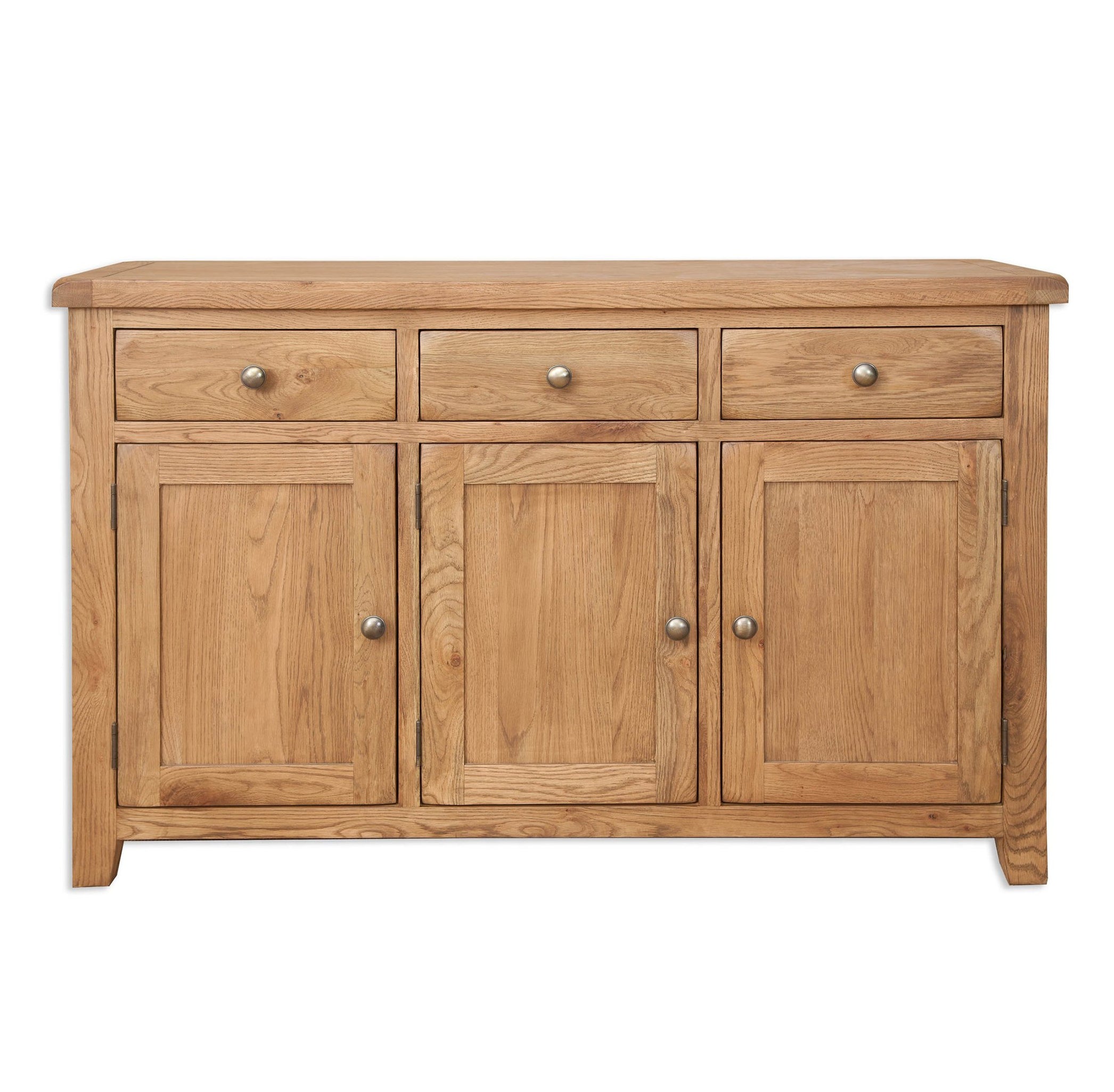 'Oakwood Living' Country Solid Oak Large 3 Door Sideboard — Furniture