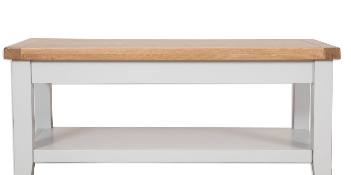 Grey painted oak coffee tables top