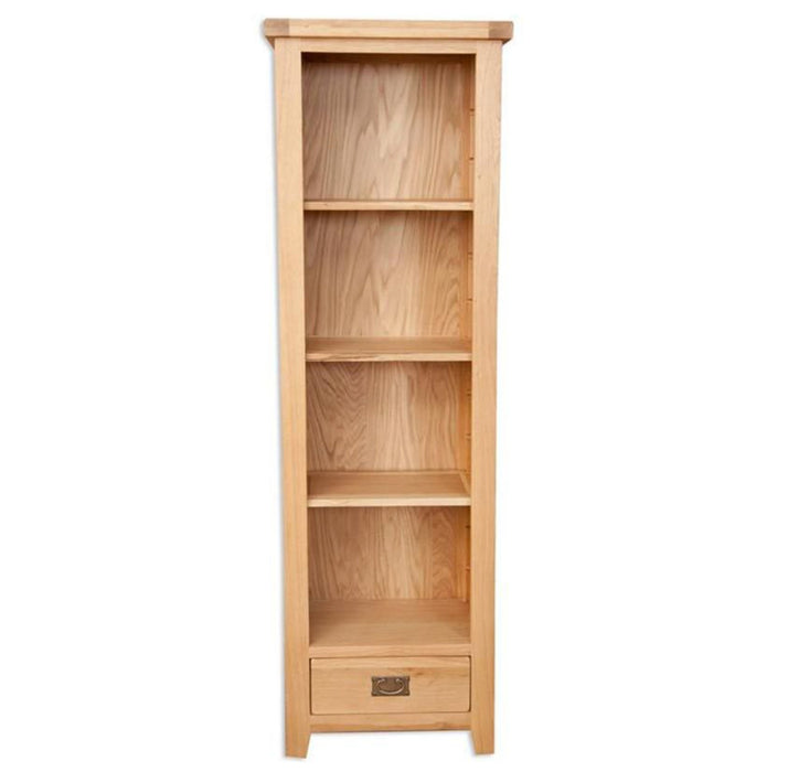 solid oak hall way dining office living room small bookcase shelving unit storage furniture