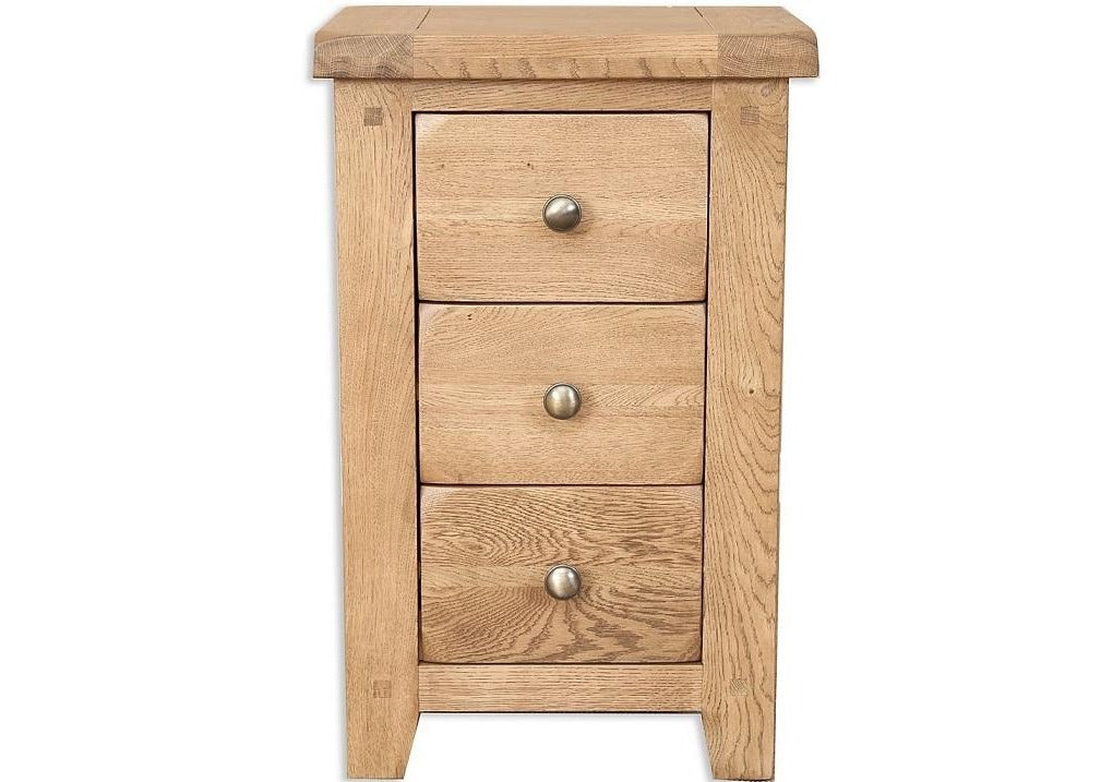 'Oakwood Living' Country Oak 3 Drawer Bedside — Furniture for