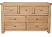 'Oakwood Living' Country Oak 7 Drawer Wide Chest of Drawers
