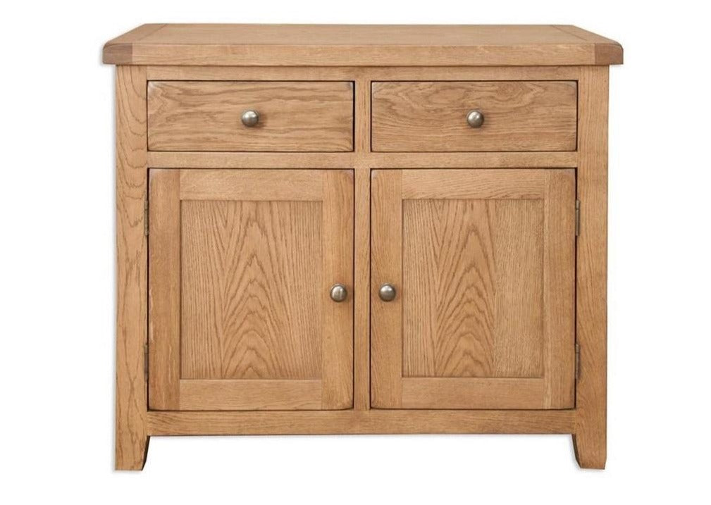 'Oakwood Living' Country Solid Oak 2 Door Medium Sideboard — Furniture