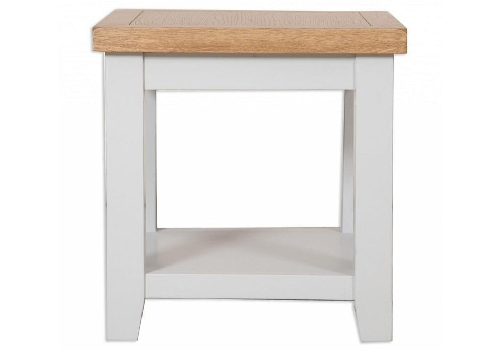 'Oakwood Living' Grey Painted Oak Lamp / Side Table