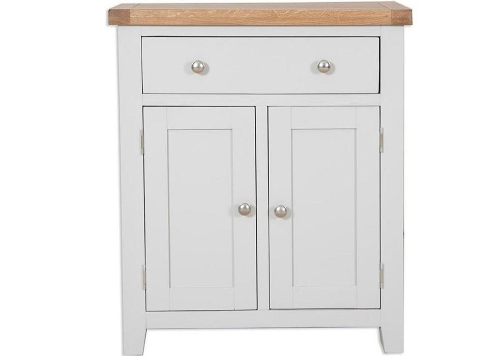 'Oakwood Living' Grey Painted Solid Oak Hall Cabinet / Small Sideboard