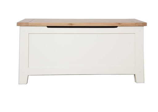 'Oakwood Living' Ivory Painted Oak Blanket Box / Ottoman