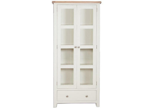 'Oakwood Living' Ivory Painted Oak Glazed Display Cabinet