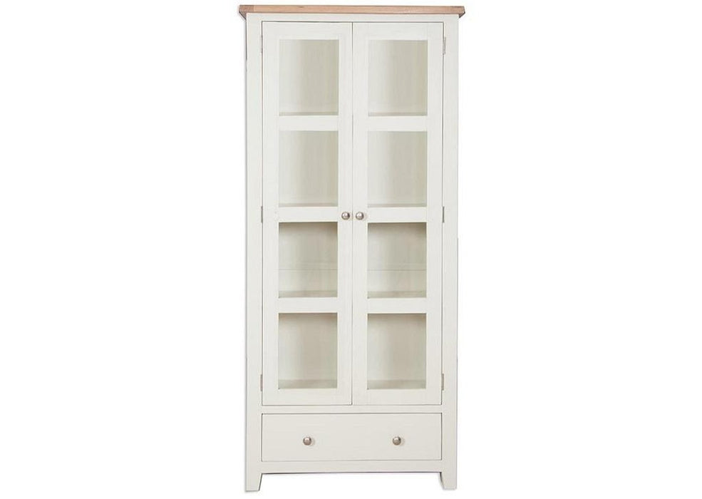 'Oakwood Living' Ivory Painted Oak Glazed Display Cabinet