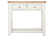 'Oakwood Living' Ivory Painted Solid Oak 2 Draw Console Table / Hall Way Table
