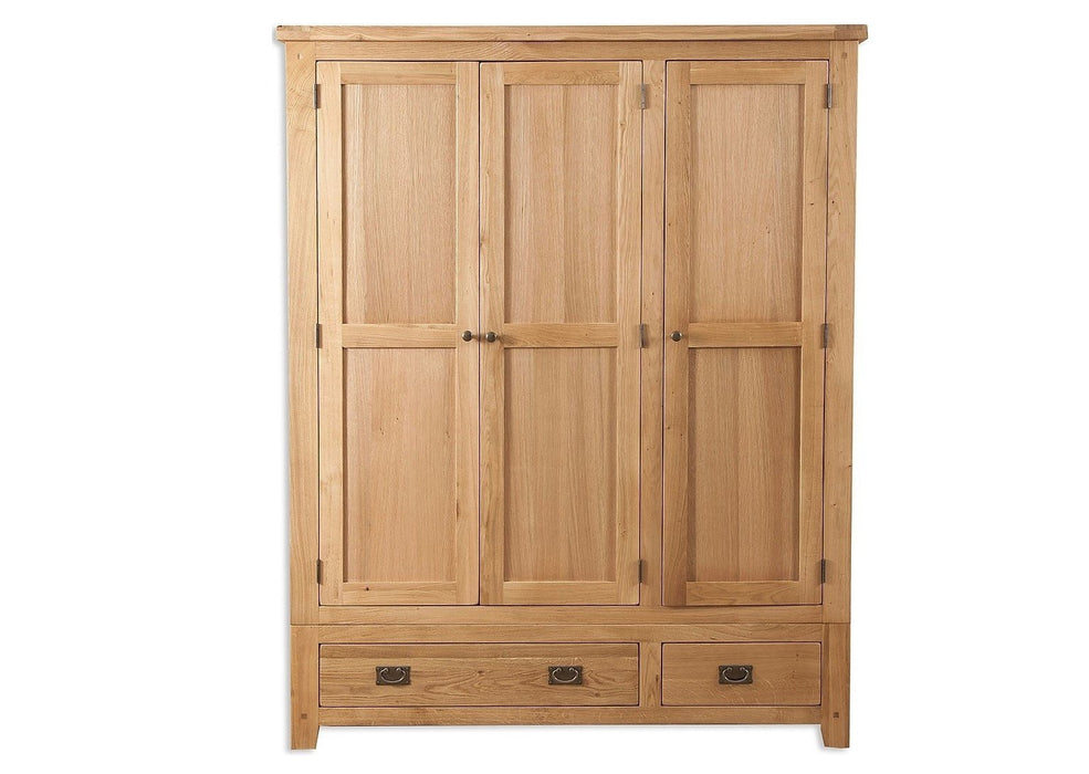 'Oakwood Living' Natural Oak 3 Door / 2 Draw Triple Wardrobe