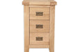 'Oakwood Living' Natural Oak 3 Drawer Bedside Cabinet
