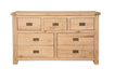 'Oakwood Living' Natural Oak 7 Drawer Wide Chest of Drawers