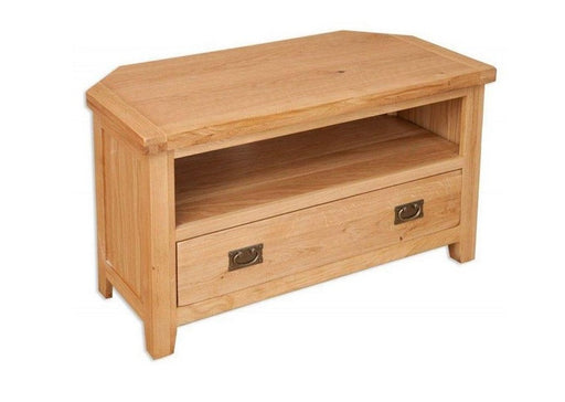 'Oakwood Living' Natural Oak Corner TV Unit