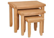 'Oakwood Living' Natural Oak Nest Of 3 Side Tables