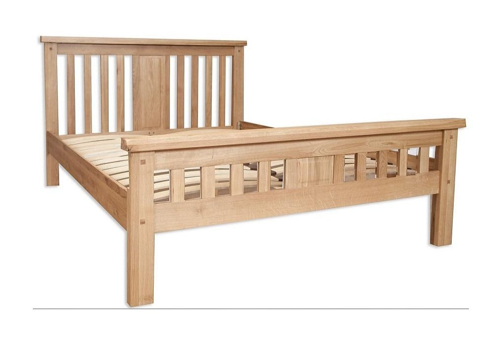Natural oak sales bed frame