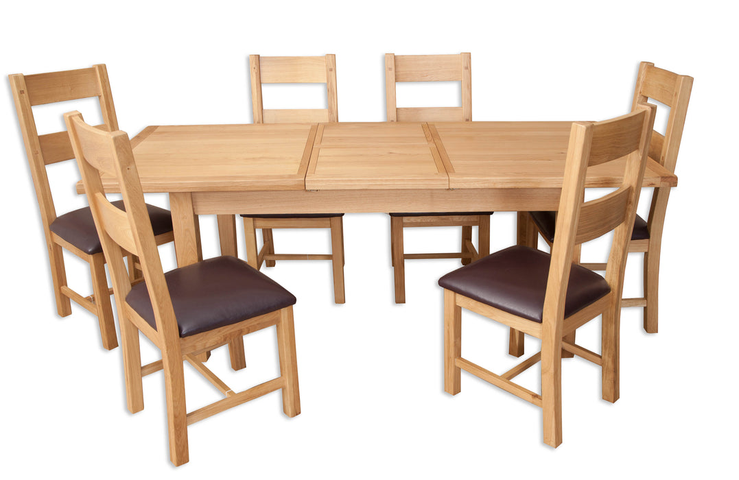 solid natural oak light oak dining table butterfly extension seats 6 