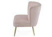 'Quince' Modern Style Compact Plush Pink Velvet Cocktail Chair