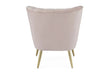 'Quince' Modern Style Compact Plush Pink Velvet Cocktail Chair