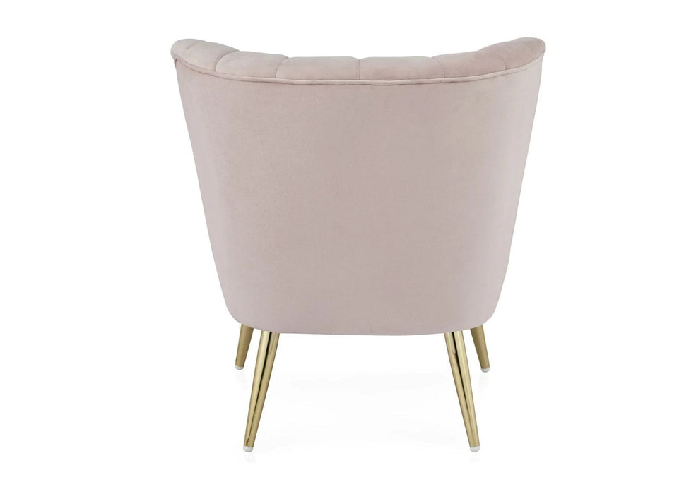 'Quince' Modern Style Compact Plush Pink Velvet Cocktail Chair
