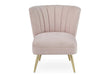 'Quince' Modern Style Compact Plush Pink Velvet Cocktail Chair