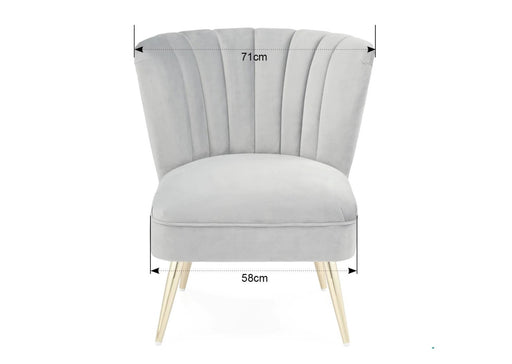 'Quince' Modern Style Compact Plush Pink Velvet Cocktail Chair