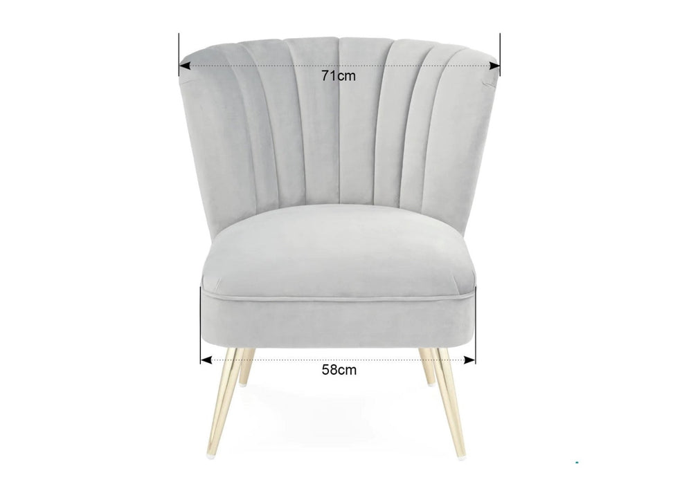 'Quince' Modern Style Compact Plush Pink Velvet Cocktail Chair