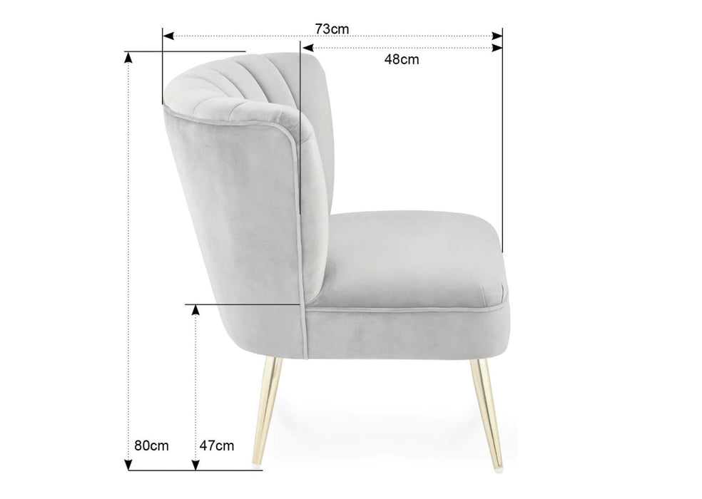 'Quince' Modern Style Compact Plush Pink Velvet Cocktail Chair