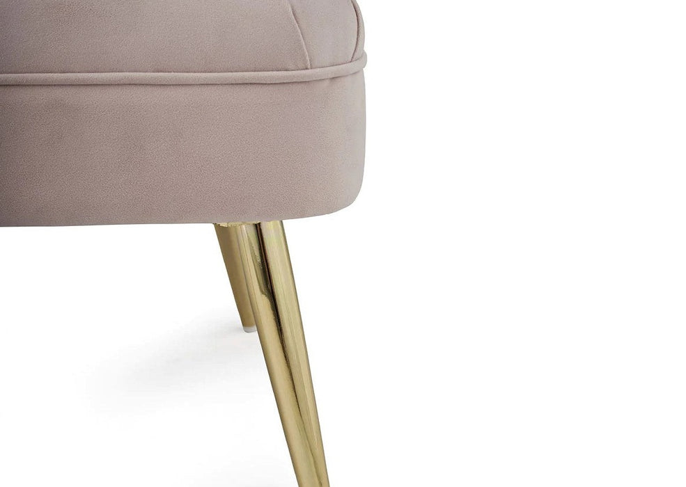 'Quince' Modern Style Compact Plush Pink Velvet Cocktail Chair