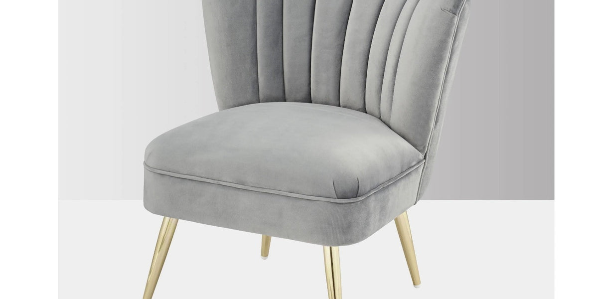 Grey velvet cocktail chair sale