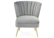 'Quince' Modern Style Compact Plush Grey Velvet Cocktail Chair
