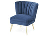 'Quince' Modern Style Compact Plush Midnight Blue Velvet Cocktail Chair