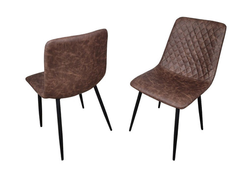 Pair of Richmond Brown PU Leather Industrial style Modern Dining Chairs