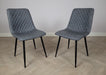 Pair of Richmond Grey PU Leather Industrial style Modern Dining Chairs
