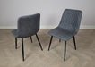 Pair of Richmond Grey PU Leather Industrial style Modern Dining Chairs