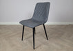 Pair of Richmond Grey PU Leather Industrial style Modern Dining Chairs