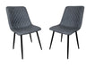 Pair of Richmond Grey PU Leather Industrial style Modern Dining Chairs
