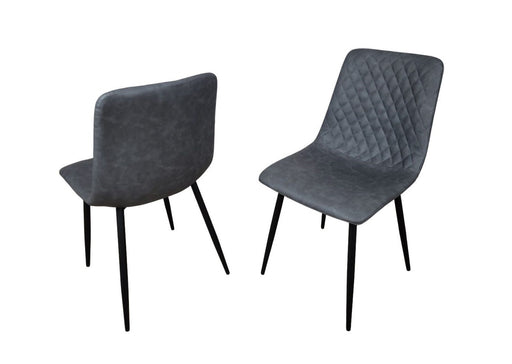 Pair of Richmond Grey PU Leather Industrial style Modern Dining Chairs